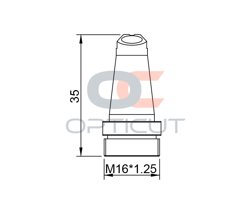 Сопло L=35мм M16*1,25 с подачей проволоки